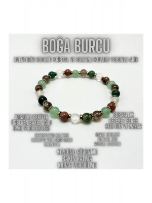 SERTİFİKALI BOĞA BURCU DOĞAL TAŞ BİLEKLİK 6mm