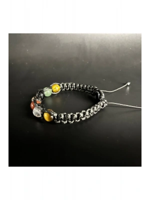 SERTİFİKALI BOĞA BURCU DOĞAL TAŞ DERİ BİLEKLİK KUVARS AVENTURİN AKİK RODANİT KAPLAN GÖZÜ