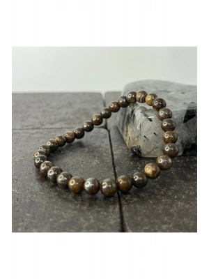SERTİFİKALI Bronzit 6mm Doğal Taş Bileklik
