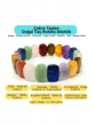 Sertifikalı Çakra Taşları Doğal Taş Roleks Bileklik