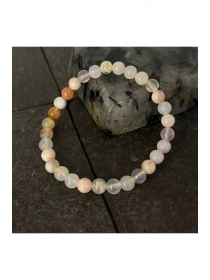 SERTİFİKALI Çiçek Akik 6mm Doğal Taş Bileklik