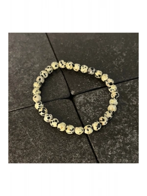 SERTİFİKALI Dalmaçyalı Jasper 6mm Doğal Taş Bileklik