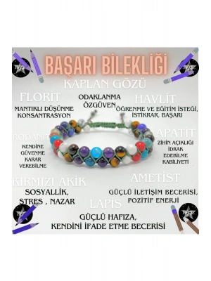 Sertifikalı Doğal Taş Başarı Bilekliği 6mm Çift Sıra Ayarlanabilir Ölçü