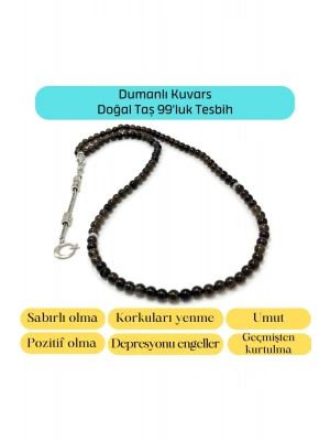 Sertifikalı Dumanlı Kuvars 6mm 99luk Doğal Taş Tesbih