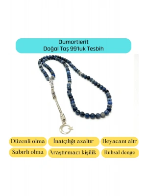 Sertifikalı Dumortierit  6mm 99luk Doğal Taş Tesbih