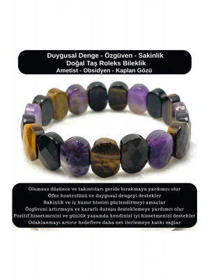 SERTİFİKALI Duygusal Denge & Özgüven & Sakinlik Doğal Taş Roleks Bileklik