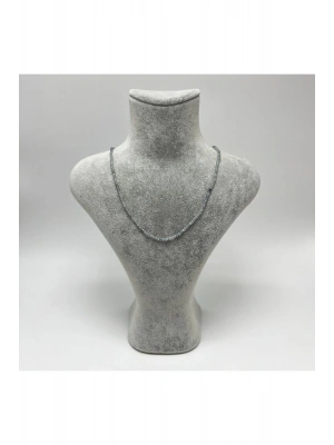 SERTİFİKALI Florit 2mm 925 Ayar Gümüş Doğal Taş Kolye Uzatma Zincirli