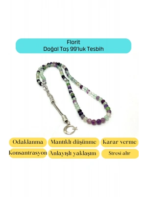 Sertifikalı Florit 6mm 99luk Doğal Taş Tesbih