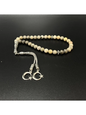 Sertifikalı Fosil Mercan 8mm 33lük Doğal Taş Tesbih