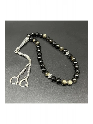Sertifikalı Golden Obsidyen 8mm 33lük Doğal Taş Tesbih