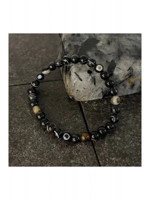 SERTİFİKALI Göz Akik 6mm Doğal Taş Bileklik