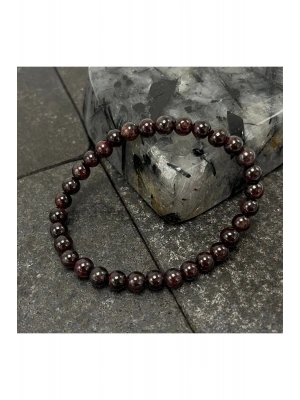 SERTİFİKALI Granat Lal 6mm Doğal Taş Bileklik