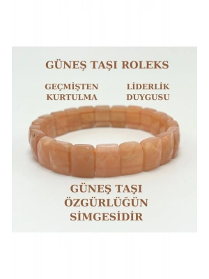 Sertifikalı Güneş Taşı Doğal Taş Roleks Bileklik