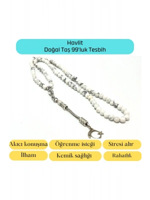 Sertifikalı Havlit  6mm 99luk Doğal Taş Tesbih