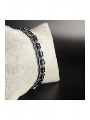 SERTİFİKALI Hematit Ayarlanabilir Ölçü Unisex Doğal Taş Bileklik