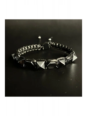 SERTİFİKALI HEMATİT DOĞAL TAŞ DERİ BİLEKLİK