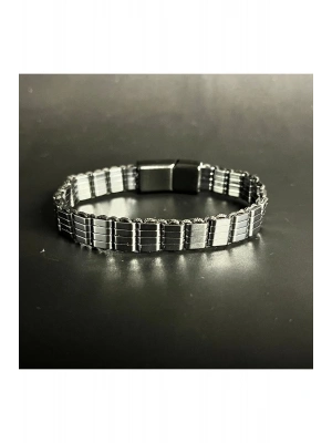 SERTİFİKALI HEMATİT TASARIM DOĞAL TAŞ BİLEKLİK