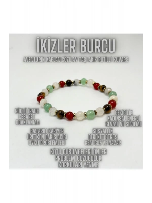 SERTİFİKALI İKİZLER BURCU DOĞAL TAŞ BİLEKLİK 6mm