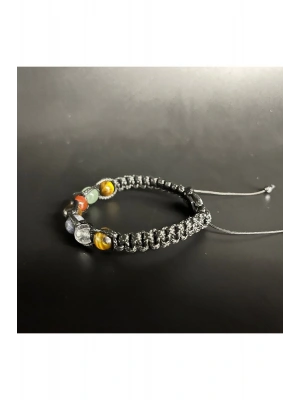 SERTİFİKALI İKİZLER BURCU DOĞAL TAŞ DERİ BİLEKLİK K. KUVARS SODALİT AVENTURİN RODANİT KAPLAN GÖZÜ