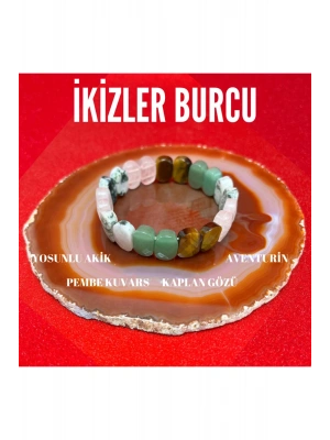 Sertifikalı Ikizler Burcu Doğal Taş Roleks Bileklik