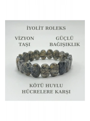 Sertifikalı Iyolit Doğal Taş Roleks Bileklik