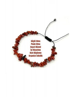 SERTİFİKALI Jasper Saçaklı Model Doğal Taş Makrome Bileklik Ayarlanabilir Ölçü