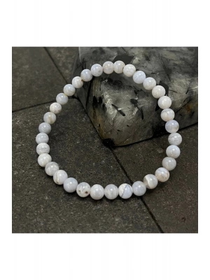 SERTİFİKALI Kalsedon 6mm Doğal Taş Bileklik