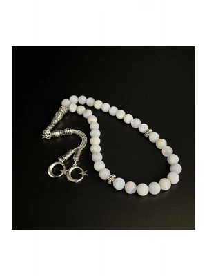 Sertifikalı Kalsedon 8mm 33lük Doğal Taş Tesbih