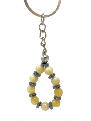 SERTİFİKALI  Kalsit Doğal Taş Anahtarlık 7mm