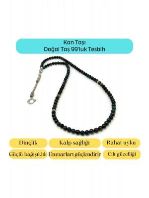 Sertifikalı Kan Taşı 6mm 99luk Doğal Taş Tesbih