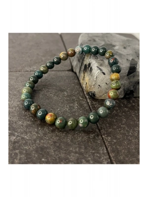 SERTİFİKALI Kan Taşı 6mm Doğal Taş Bileklik