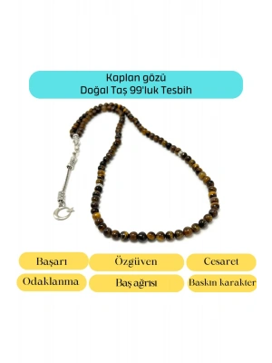 Sertifikalı Kaplan Gözü 6mm 99luk Doğal Taş Tesbih