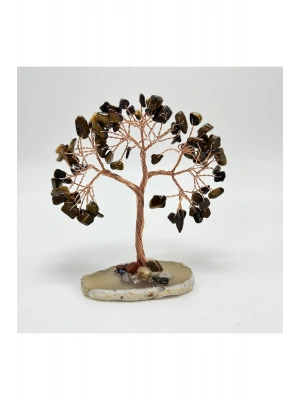 Sertifikalı Kaplan Gözü - Akik Doğal Taş Ağaç