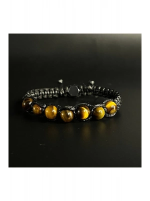 SERTİFİKALI KAPLAN GÖZÜ DOĞAL TAŞ DERİ BİLEKLİK