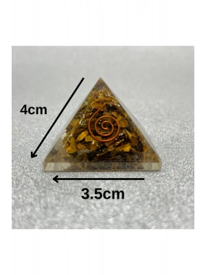 Sertifikalı Kaplan Gözü Orgonit Piramit 4x3.5 Cm 35 gr