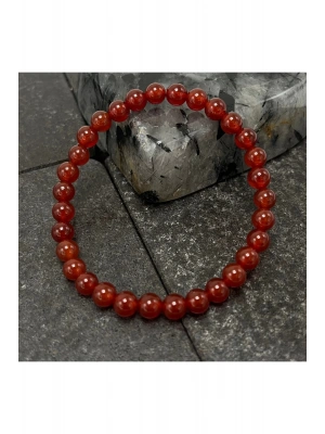 SERTİFİKALI Kırmızı Akik 6mm Doğal Taş Bileklik