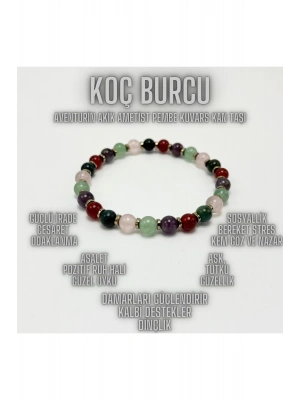 SERTİFİKALI KOÇ BURCU DOĞAL TAŞ BİLEKLİK 6mm