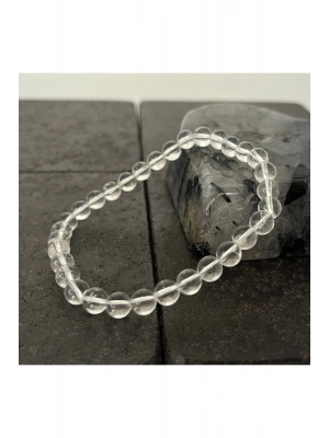 SERTİFİKALI Kristal Kuvars 6mm Doğal Taş Bileklik