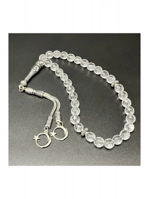 Sertifikalı Kristal Kuvars 8mm 33lük Doğal Taş Tesbih