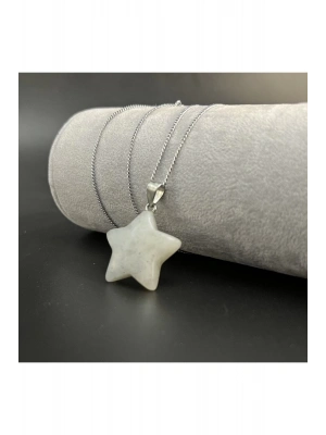 Sertifikalı Labrodorit Yıldız Model Doğal Taş Kolye (KARARMAMA GARANTİLİ)