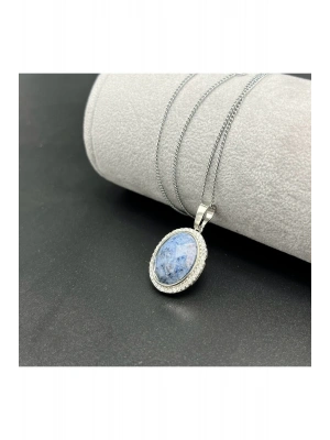 Sertifikalı Lapis Doğal Taş Kolye (KARARMAMA GARANTİLİ)