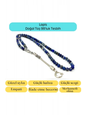 Sertifikalı Lapis Lazuli 6mm 99luk Doğal Taş Tesbih