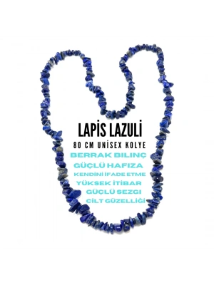 SERTİFİKALI LAPİS LAZULİ 80 CM NATURAL KESİM DOĞAL TAŞ KOLYE