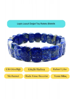 Sertifikalı Lapis Lazuli Doğal Taş Roleks Bileklik