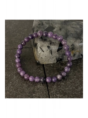 SERTİFİKALI Lepidolit 6mm Doğal Taş Bileklik