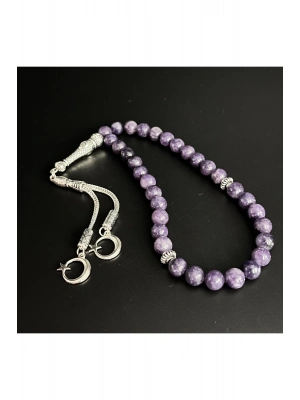 Sertifikalı Lepidolit 8mm 33lük Doğal Taş Tesbih