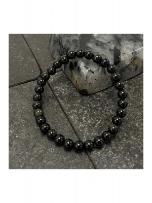 SERTİFİKALI Obsidyen 6mm Doğal Taş Bileklik