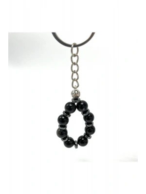 SERTİFİKALI Obsidyen Doğal Taş Anahtarlık 8mm