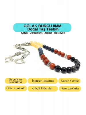 Sertifikalı Oğlak Burcu 8mm 33lük Doğal Taş Tesbih