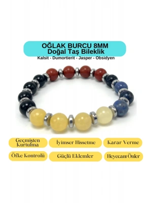 Sertifikalı Oğlak Burcu 8mm Doğal Taş Bileklik